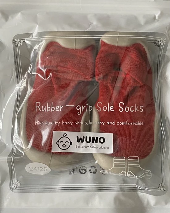 WUNO Antislip Baby Schoentjes - Maat 24,5 - 18-24 Maanden - 14 Cm - Rood 4 WUNO Antislip Baby Schoentjes - Maat 24,5 - 18-24 Maanden - 14 Cm - Rood - Afbeelding 2