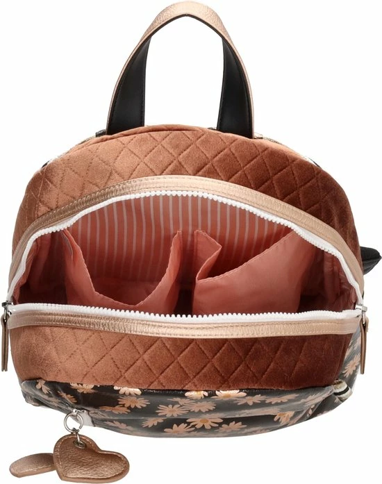 Zebra Trends Zebra Rugzak Flowers Brown Gold Rugtas + Armbandje 6 Zebra Trends Zebra Rugzak Flowers Brown Gold Rugtas + Armbandje - Afbeelding 4
