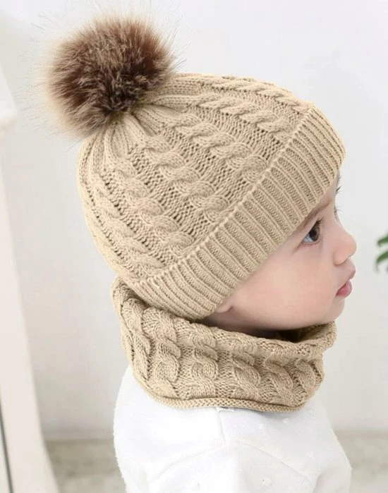 Little Koekies - Baby Wintermuts & Colsjaal Beige 0-1 Jaar - Newborn Wintermuts - Baby Beanie 3 Little Koekies - Baby Wintermuts & Colsjaal Beige 0-1 Jaar - Newborn Wintermuts - Baby Beanie