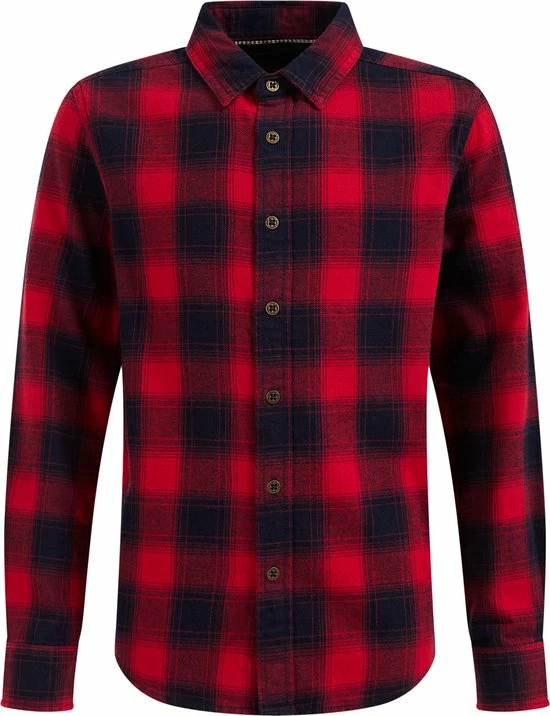 WE Fashion Jongens Geruit Overhemd - Rood - Maat 122/128 3 WE Fashion Jongens Geruit Overhemd - Rood - Maat 122/128