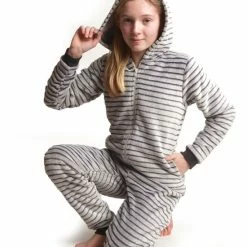 Alternative view of Cocodream Quality Cocodream Meisjes Onesie Fleece | MAAT 164 | Schaduwstreep Rabbit | Grijs