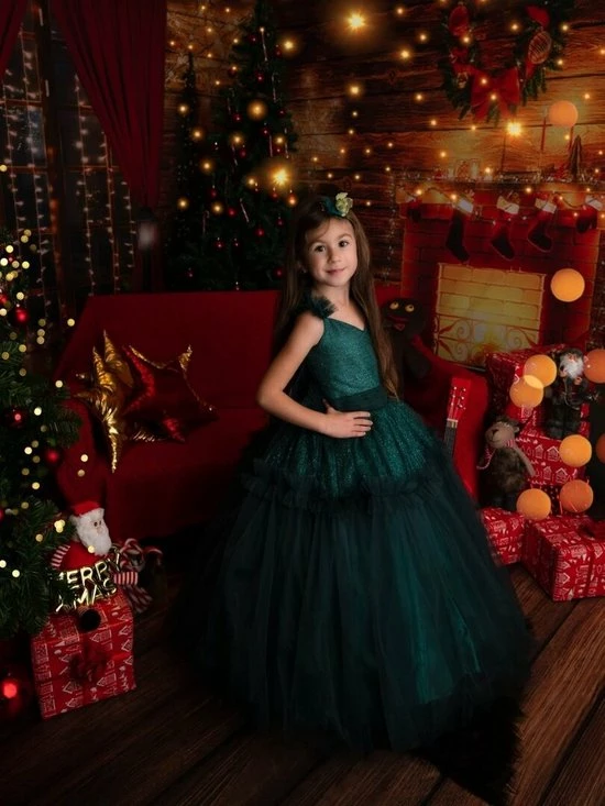 Meetje-Pettiskirts Prinsessenjurk Luxe - Groen - Kerstjurk - Baljurk - Kindergalajurk Wijdt En Lang 104-110 3 Meetje-Pettiskirts Prinsessenjurk Luxe - Groen - Kerstjurk - Baljurk - Kindergalajurk Wijdt En Lang 104-110 - Afbeelding 2