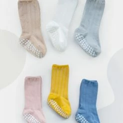 Merkloos Baby Sokken - Set 3 Paar - 6-12 Maanden - Antislip Sokken Baby - Babysokken - Baby Sokjes - Blauw/Kaki/Geel -JACK & JONES JUNIOR winkel 550x735