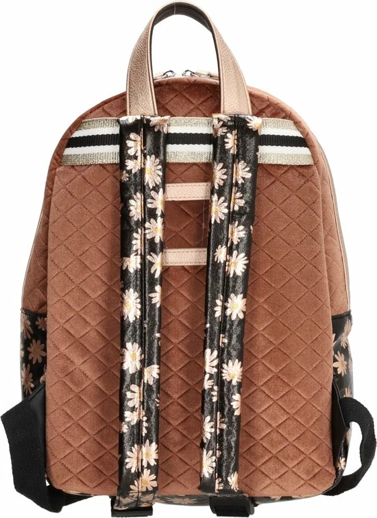 Zebra Trends Zebra Rugzak Flowers Brown Gold Rugtas + Armbandje 5 Zebra Trends Zebra Rugzak Flowers Brown Gold Rugtas + Armbandje - Afbeelding 3