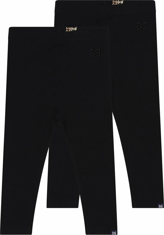 Koko Noko Meisjes 2-Pack Legging - Maat 122/128 - Zwart 3 Koko Noko Meisjes 2-Pack Legging - Maat 122/128 - Zwart
