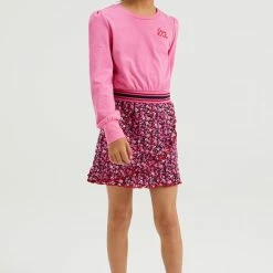 Alternative view of WE Fashion Meisjes Jurk Met Embroidery En Dessin - Maat 146/152