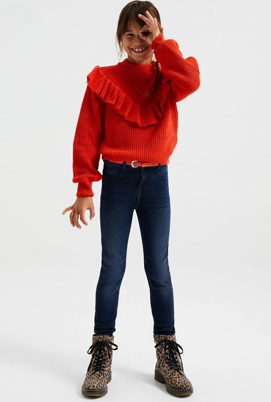 WE Fashion Meisjes Gebreide Trui Met Volants 4 WE Fashion Meisjes Gebreide Trui Met Volants - Afbeelding 2