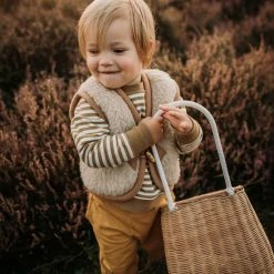 Alwero Unisex Gilet "Alpen Junior 100% Wol" Beige - Maat 116/122