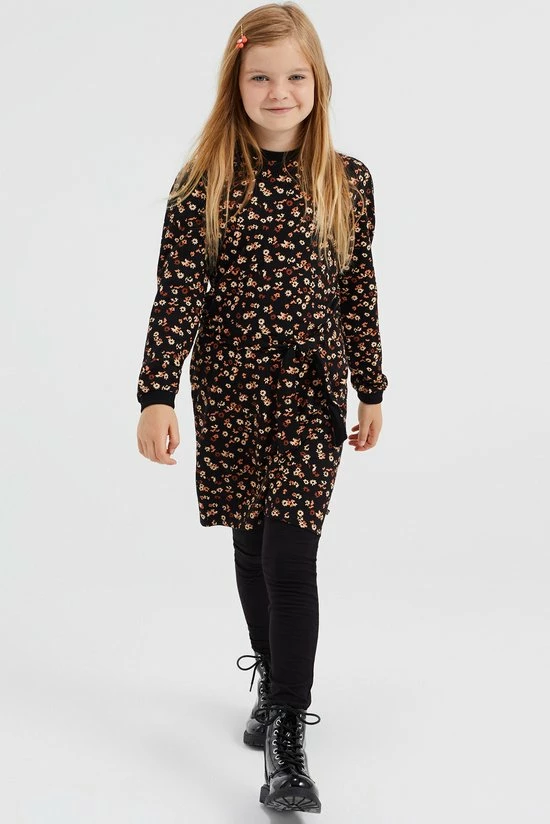 WE Fashion Meisjes Jurk Met Dessin En Strikceintuur 4 WE Fashion Meisjes Jurk Met Dessin En Strikceintuur - Afbeelding 2
