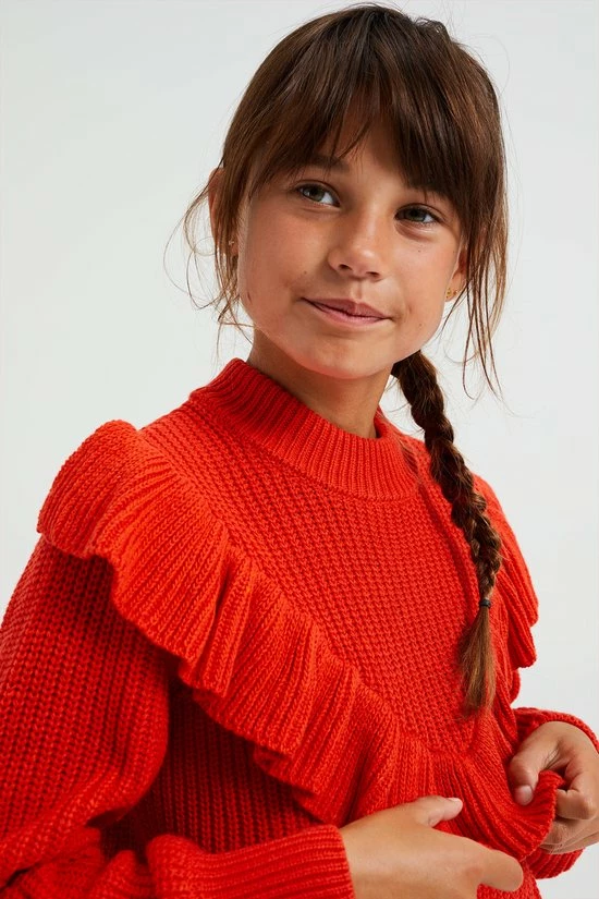 WE Fashion Meisjes Gebreide Trui Met Volants 7 WE Fashion Meisjes Gebreide Trui Met Volants - Afbeelding 5